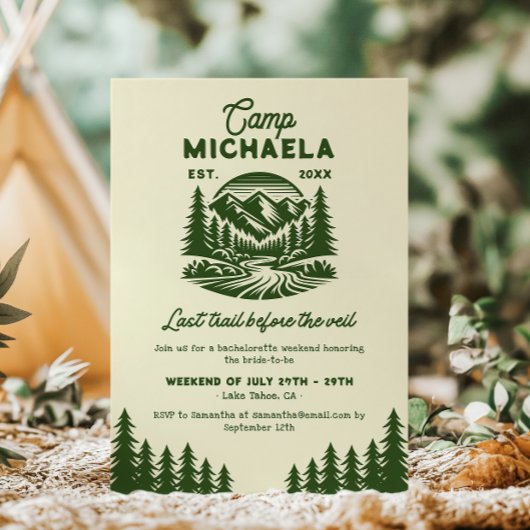 ラストトレイルウィークエンドゲッタウェイキャンプバチェロレッテ 招待状