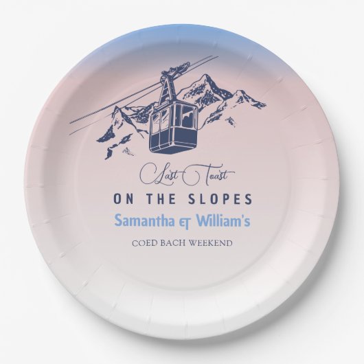 ラストトーストのゲレンデのスキーバチェロレッテありがとう ペーパープレート (正面)