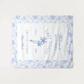 ラストトーストオンザコーストビーチパームブルーフローラ タペストリー (正面(横))