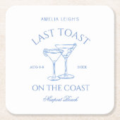 ラストトーストオンザコーストビーチブルーバチェロレッテ スクエアペーパーコースター (正面)