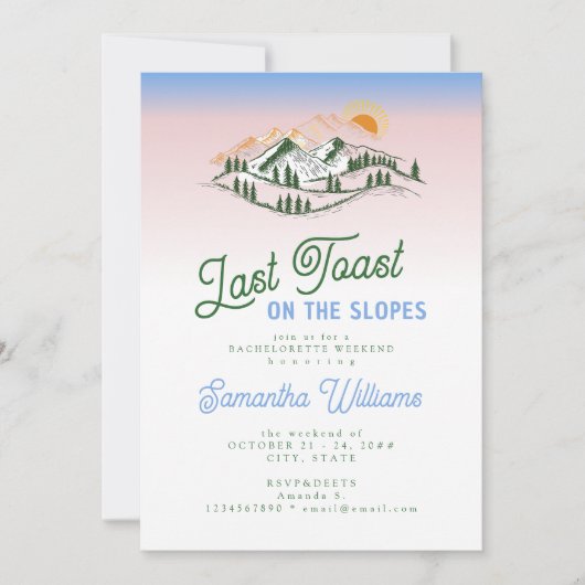 ラストトーストオンザスロープスキーイングウィンターバッハウィークエンド 招待状 (正面)