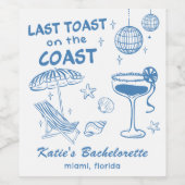 ラストトーストコーストビーチブルーバチェロレッテ ワインラベル (シングルラベル)