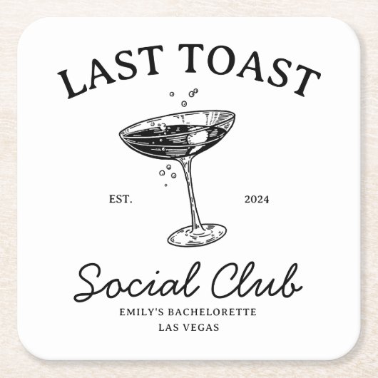 ラストトーストソーシャルクラブバチェロレッテマーチ スクエアペーパーコースター (正面)