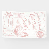 ラストトーストビーチピンクバチェロレッテ週末バナー 横断幕 (横)