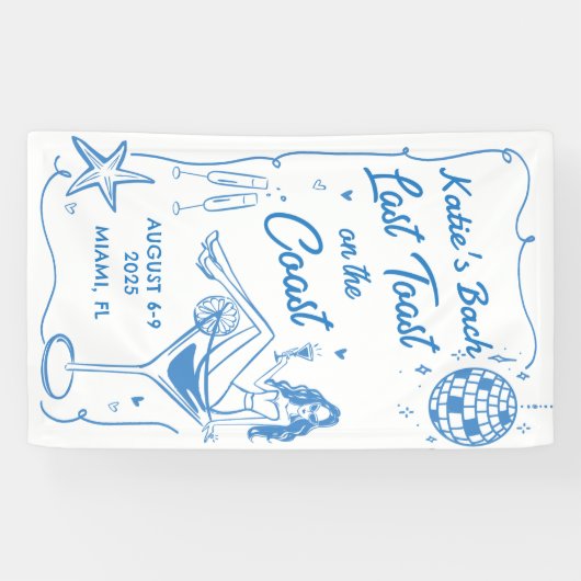 ラストトーストビーチブルーバチェロレッテウィークエンド 横断幕 (横)