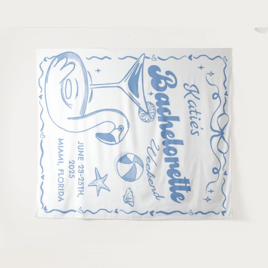 ラストトーストビーチ独身最後の週末タペストリー タペストリー (正面(横))