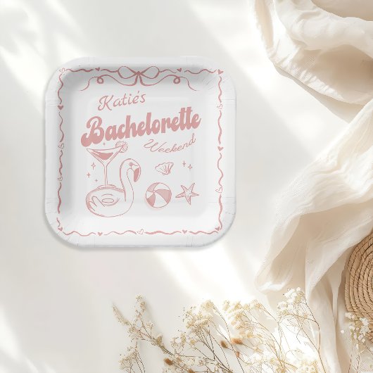 ラストトーストピンクバチェロレッテ紙プレート ペーパープレート