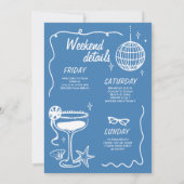 ラストトーストレトロドードルバチェロレッテ週末 招待状 (裏面)