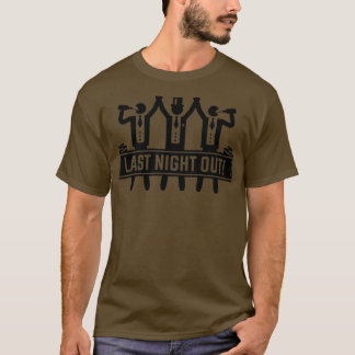 ラストナイトアウトスタッグナイトバチェラーパーティー グルーム ブラック Tシャツ