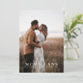 ラストネームスタイリッシュホリデーパターンクリスマスカード シーズンカード (スタンド正面)