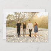 ラストネームスタイリッシュホリデーパターンクリスマスカード シーズンカード (正面)