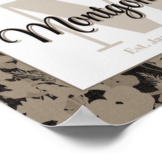 ラストネームパーソナライズされたウォールアートプリントエストギフト ポスター (角)