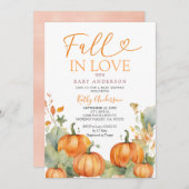 ラストパンプキンフラワーズ秋インラブブライダルシャワー 招待状 (正面/裏面)