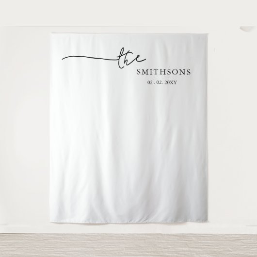 ラストパーソナライズされたネーム結婚の背景 タペストリー (正面)