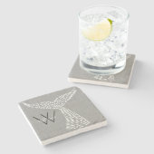 ラストパーソナライズされたネーム航海のホエールテール ストーンコースター (横)