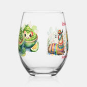 ラストパーソナライズされたフィエスタバチェロレッテCCTIラマ ステムなしワイングラス (右)