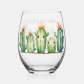 ラストパーソナライズされたフェスタバチェロレッテCACTI ステムなしワイングラス (裏面)