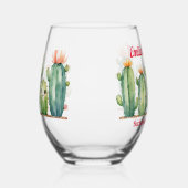 ラストパーソナライズされたフェスタバチェロレッテCACTI ステムなしワイングラス (右)