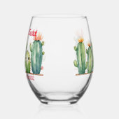 ラストパーソナライズされたフェスタバチェロレッテCACTI ステムなしワイングラス (左)