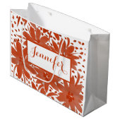 ラストパーソナライズされた抱き枕の大フローラデザイン ラージペーパーバッグ (正面アングル)