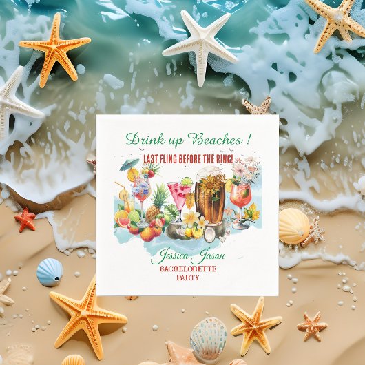 ラストパーティー ビーチ カクテル フルーツ ブライズメイド パーティー スタンダードカクテルナプキン