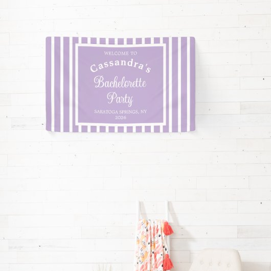 ラストパーティ レトロ モダン ライラック 上品 横断幕 (インサイチュ)