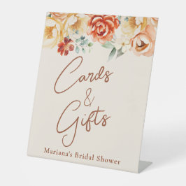 ラストピーチフローラブライダルシャワーカード&ギフト 台座サイン
