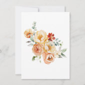 ラストピーチフローラブライダルシャワーサンキューカード 招待状 (裏面)