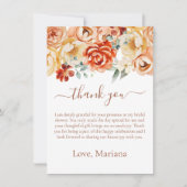 ラストピーチフローラブライダルシャワーサンキューカード 招待状 (正面)