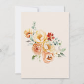 ラストピーチフローラブライダルシャワーサンキューカード 招待状 (裏面)