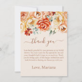 ラストピーチフローラブライダルシャワーサンキューカード 招待状 (正面)