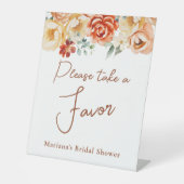 ラストピーチフローラブライダル結婚式の引き出物 台座サイン (正面)