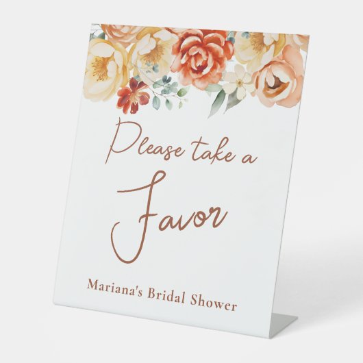 ラストピーチフローラブライダル結婚式の引き出物 台座サイン (正面)
