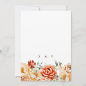 ラストピーチベージュホワイトロマンチック結婚フローラ 招待状 (裏面)