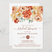 ラストピーチロマンチックフローラブライダルシャワー 招待状 (正面/裏面)