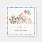 ラストファームアニマルズ子供の誕生日 スタンダードカクテルナプキン (正面)