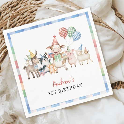 ラストファームアニマルズ子供の誕生日 スタンダードカクテルナプキン