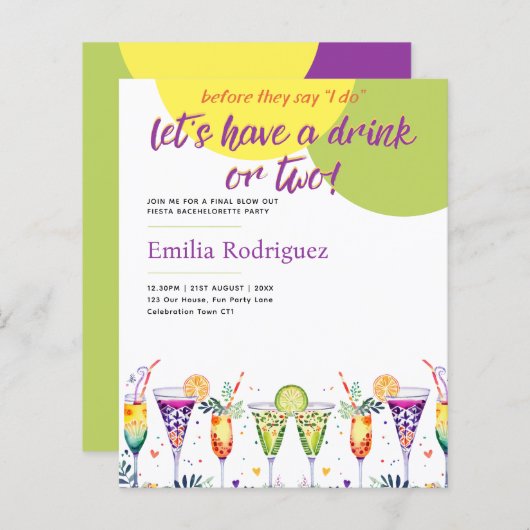 ラストフィエスタカクテルバチェロレッテブライダルシャワー (正面/裏面)