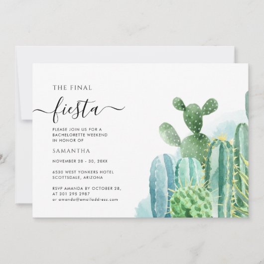 ラストフィエスタバチェロレッテ週末パーティー日程 招待状 (正面)