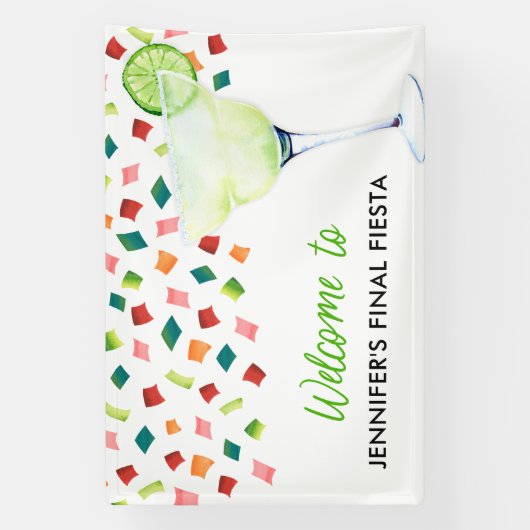 ラストフィエスタブライダルシャワーパーティーへようこそ 横断幕 (縦)
