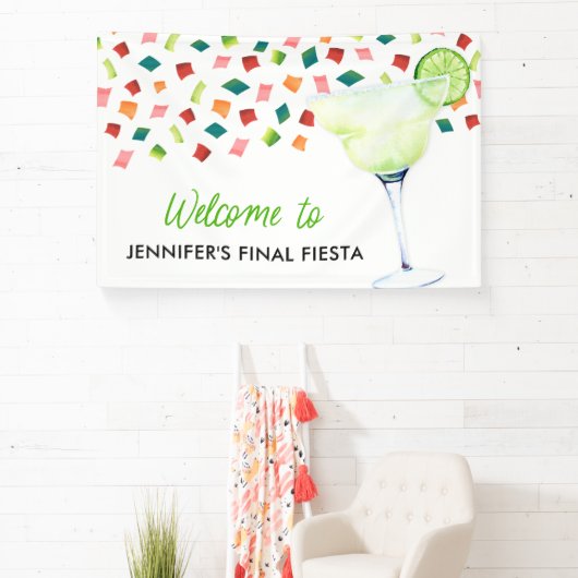 ラストフィエスタブライダルシャワーパーティーへようこそ 横断幕 (インサイチュ)