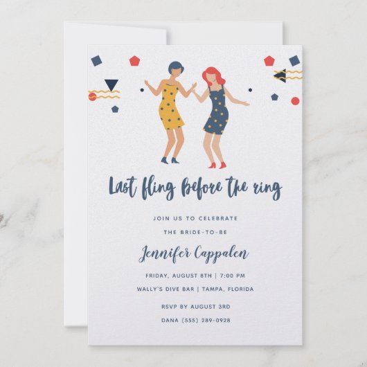 ラストフィングガールの踊りバチェロレッテ 招待状 (正面)