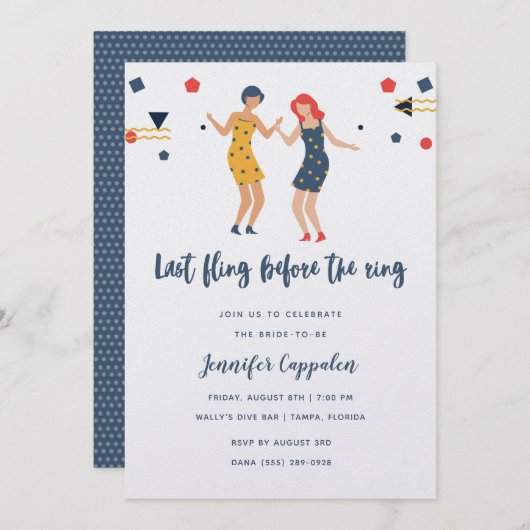 ラストフィングガールの踊りバチェロレッテ 招待状 (正面/裏面)