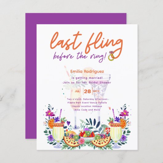 ラストフィング前リングや輪カクテルブライダルシャワー (正面/裏面)