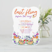 ラストフィング前リングや輪カクテルブライダルシャワー 招待状 (スタンド正面)