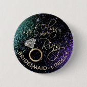 ラストフライバチェロレッテティール（緑がかった色）&パープル 缶バッジ (正面)