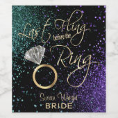 ラストフライバチェロレッテ-ティール（緑がかった色）と紫 ワインラベル (シングルラベル)