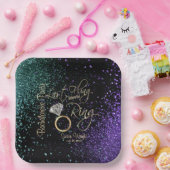 ラストフライバチェロレッテ-ティール(緑がかった色)&パープル ペーパープレート (パーティー)