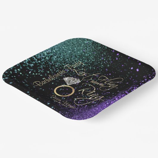 ラストフライバチェロレッテ-ティール(緑がかった色)&パープル ペーパープレート (傾斜あり)