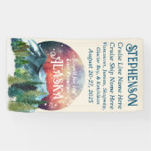 ラストフロンティアアラスカのクルーズドアに向かう 横断幕 (横)